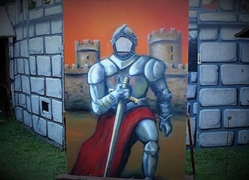 Fotowand Ritter, Selfie Wand, Ritter Mittelalterdekoration, Ritterfest