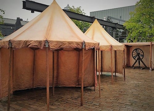 Mittelalterzelt, historische Zelte, Zelt braun, Mittelalterdekoration, Mittelaltermarkt