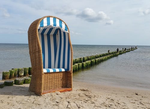 Strandkorb historisch Einsitzer , alter Strandkorb , Maritime Dekoration