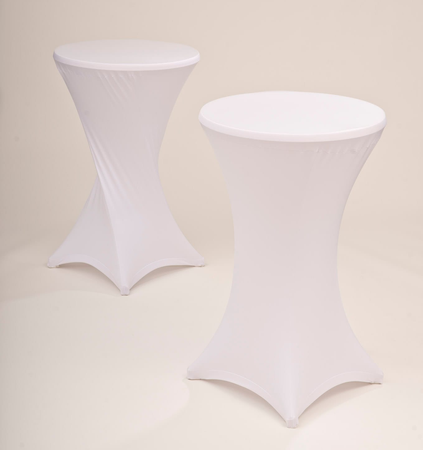 Set Stehtisch inkl. Stretchhusse weiss 4 Fußsystem klappbar 70cm Bistrotisch