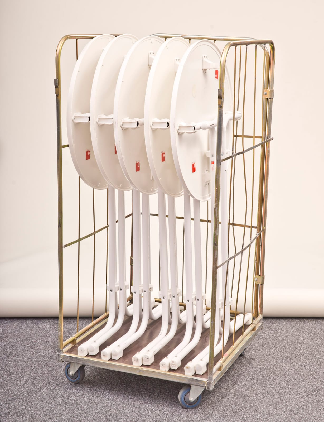 Stehtisch weiss 4 Fußsystem klappbar 70cm Bistrotisch