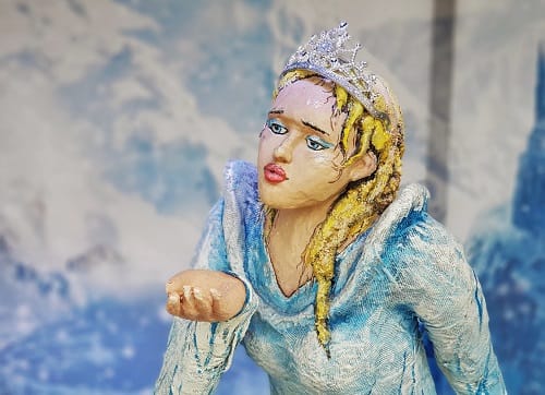 Märchen Diorama Eisprinzessin, Märchendekoration, Winter Dekoration
