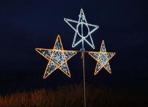 Lichtsterne - 3er Kombination - Weihnachts Sterne - beleuchtete Deko Weihnachtsdekoration