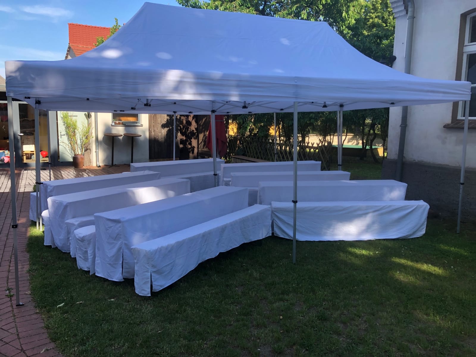 Faltzelt Pavillon Faltpavilion Partyzelt  Festzelt  weiß  3x6m, 5x10m, 6 x 12m