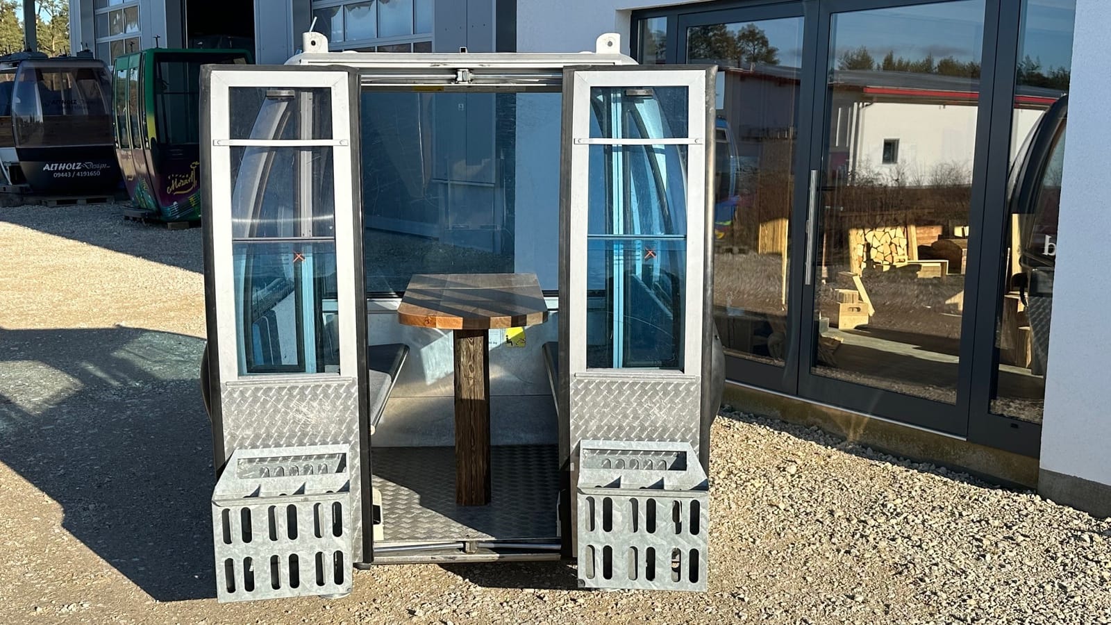 6er Skigondel Gondel Berggondel Hütte Alm für Ihr Event mit Altholz Ausbau, Tisch, Heizung,.. – 5