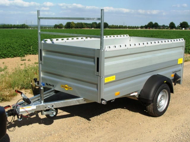 Offener Alu Kastenanhänger 1300 kg gebremst mit viel Ladevolumen 2510 x 1310 x 700 mm = 2,92 m³