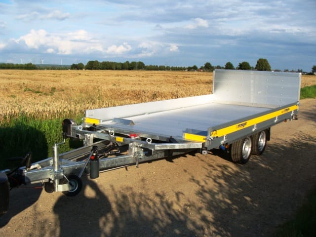 Baggertransporter Maschinentransporter 3.500 kg kippbar Laderampe Aluboden Windenstand Seilwinde – 2