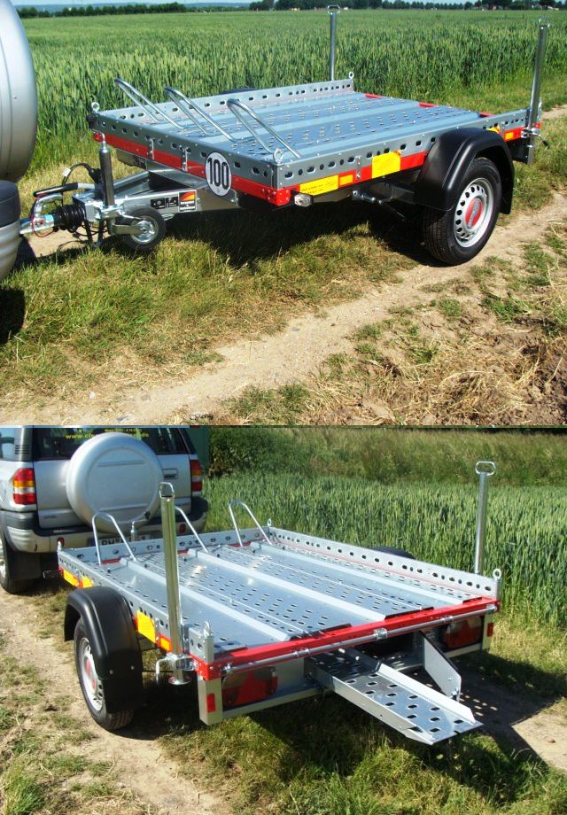 Motorradanhänger 750 kg Führerschein B gebremsten 1 bis 2 Motorräder 100 km/h 2100 x 1500 x 100 mm – 2