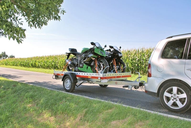 Motorradanhänger 750 kg Führerschein B gebremsten 1 bis 2 Motorräder 100 km/h 2100 x 1500 x 100 mm – Thumbnail 7