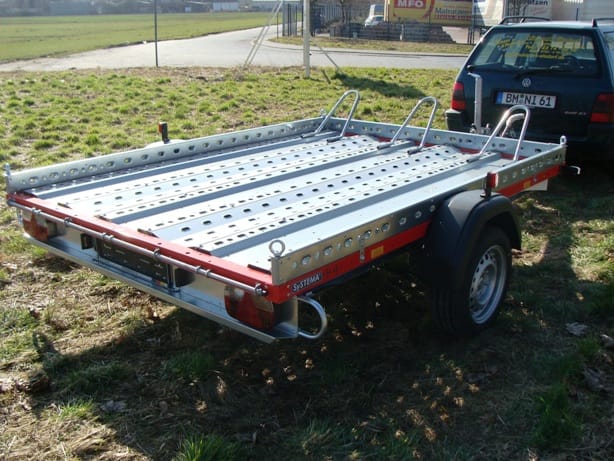 Motorradanhänger 1300 kg gebremsten 1 bis 2 Motorräder 100 km/h 2510 x 1530 x 100  Nutzlast 950 kg – Thumbnail 6