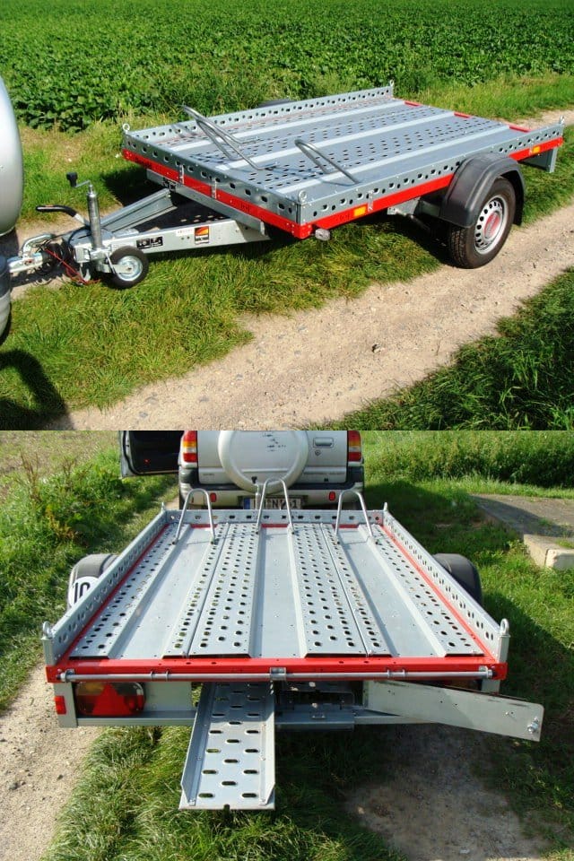 Motorradanhänger 1300 kg gebremsten 1 bis 2 Motorräder 100 km/h 2510 x 1530 x 100  Nutzlast 950 kg – 2