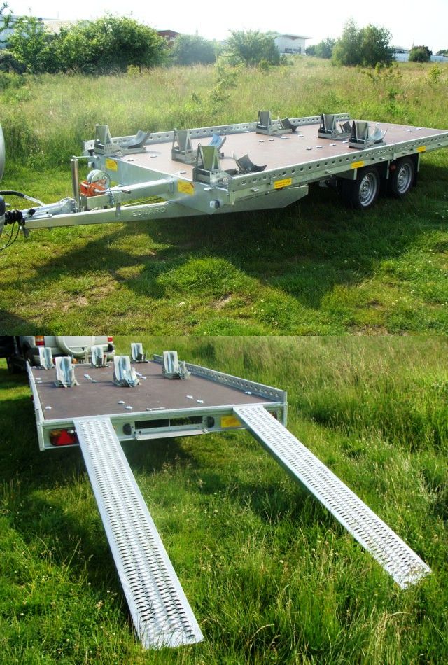 5er bis 6er Motorradanhänger 3000 kg gebremst 5 m Länge 100 km/h 5060 x 2190 Nutzlast ca. 2200 kg