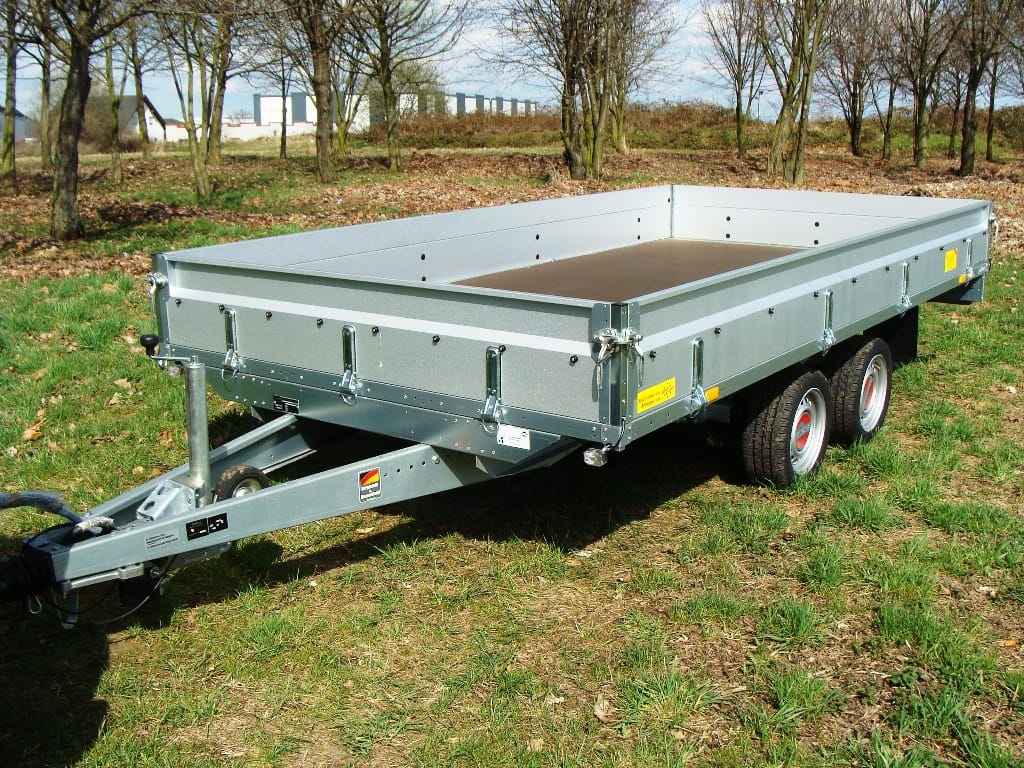 Gartenanhänger Baustelle 4 m Hochlader 3500 kg gebremst 100 km/h 4010x2030x345 mm Nutzlast 2900 kg
