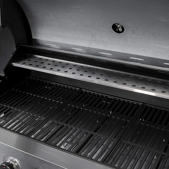 Gasgrill Grillwagen mit Deckel 820 x 420 mm mit Infrarotseitenbrenner + Warmhalterost – Thumbnail 6