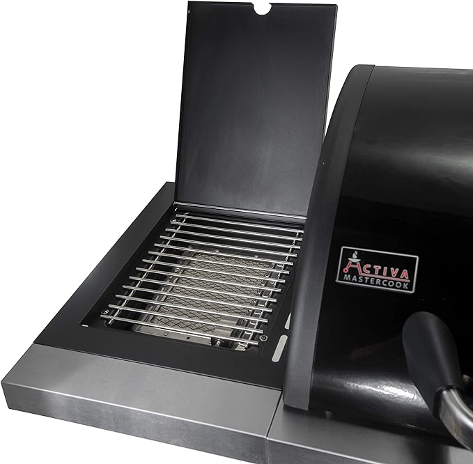 Gasgrill Grillwagen mit Deckel 820 x 420 mm mit Infrarotseitenbrenner + Warmhalterost – 4