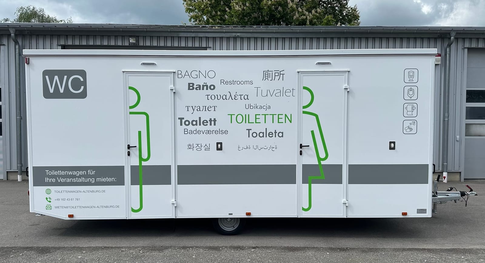 Toilettenwagen, Miet WC, Event WC, Klowagen, Sanitär Anhänger, Partyklo