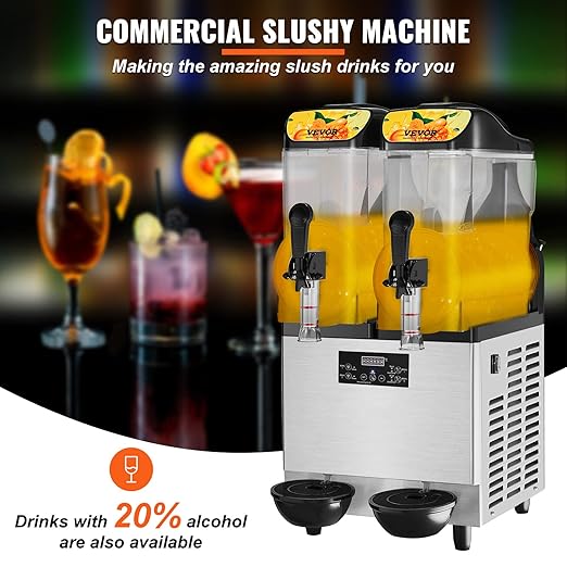 Slushy Slusheis Maschine Cocktails Speiseeis Wassereis 2 Geschmacksrichtungen Slusheismaschine 2x12