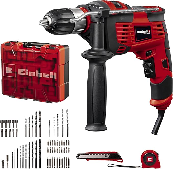 Bohrhammer-Set Bohrmaschine TC-ID 1000 E 1010 Watt Drehzahlelektronik 13 mm Schnellspannbohrfutter