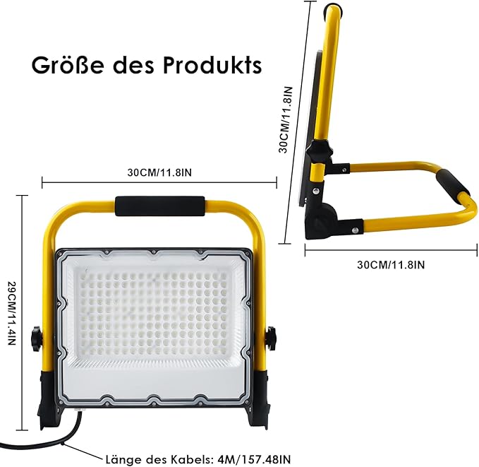 Arbeitsscheinwerfer 150 W LED Baustrahler 4 m Kabel IP66 wasserdichter Arbeitsscheinwerfer – 5