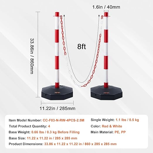 Absperrpfosten Absperrung 4 Stk. 860 x 285 x 285 mm Warnkegel Verkehrsleitkegel Warnleitkegel – 5