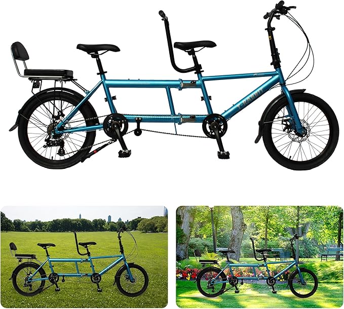 Tandemfahrrad 3 Sitzer klassisches Tandem-Beachcruiser-Fahrrad für Erwachsene