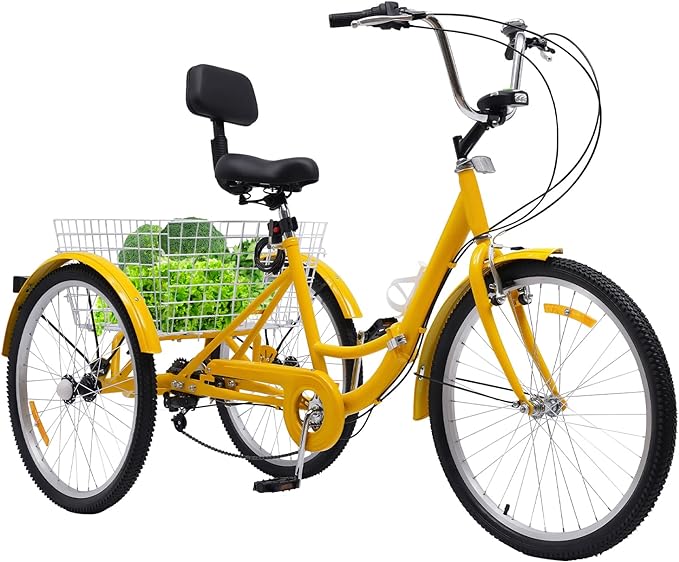 Dreirad Lastenrad Seniorenrad Erwachsenendreirad Faltbike Campingbike 24 Zoll für Erwachsene faltbar