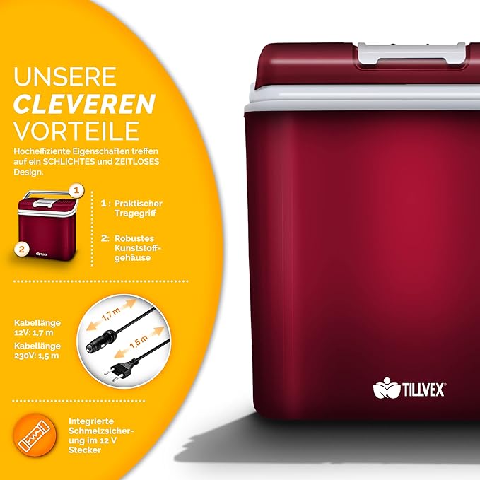 Kühlbox / Warmhaltebox Kühltasche elektrisch 24 L Mini Kühlschrank 230 V + 12 V für Auto – 5