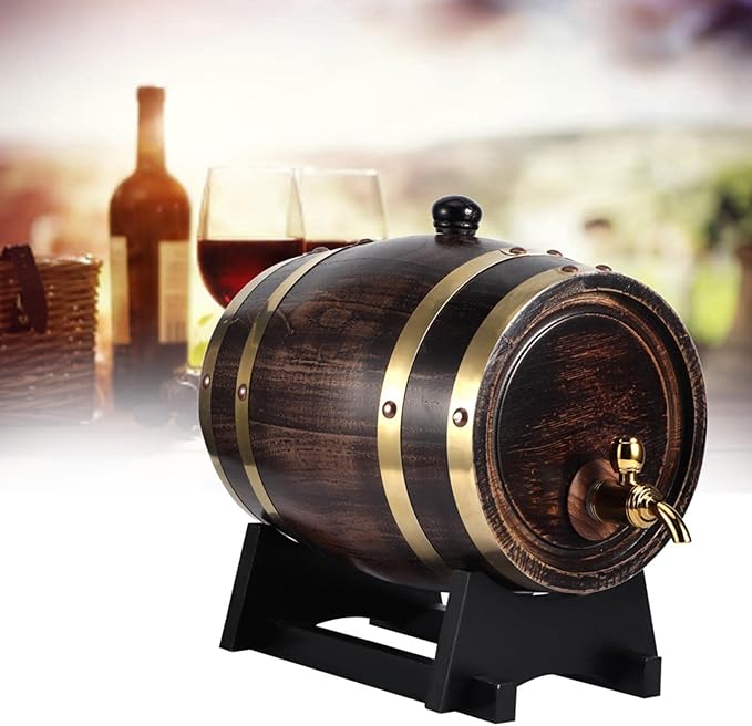 Weinfass 3l Eiche Vintage Rotwein Eimer Container mit Zapfhahn hölzernes Weinbrand Whisky Fass 30 x 