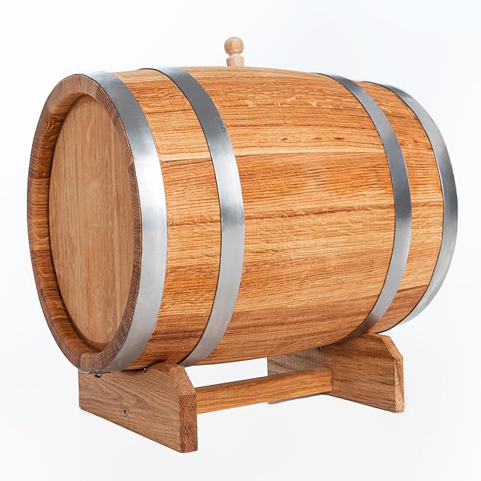 Schnapsfass 10l Weinfass für Wein und Whiskey Holzfass für Alkohol aus Eiche Getränkespender Alkohol – 3