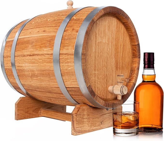 Schnapsfass 20l Weinfass für Wein und Whiskey Holzfass für Alkohol aus Eiche Getränkespender Alkohol – 2