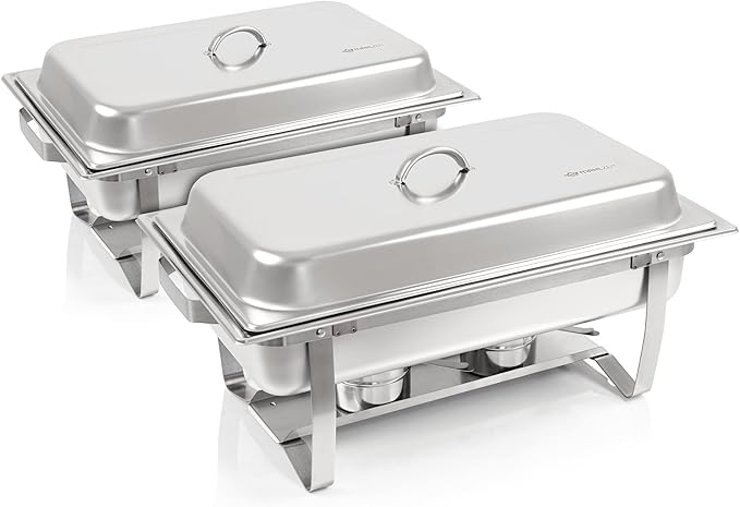 Speisewärmer Buffet Warmhalteplatten Speisenwärmer Profi Set 2 x Edelstahl im 15-teiligen Set Rechau