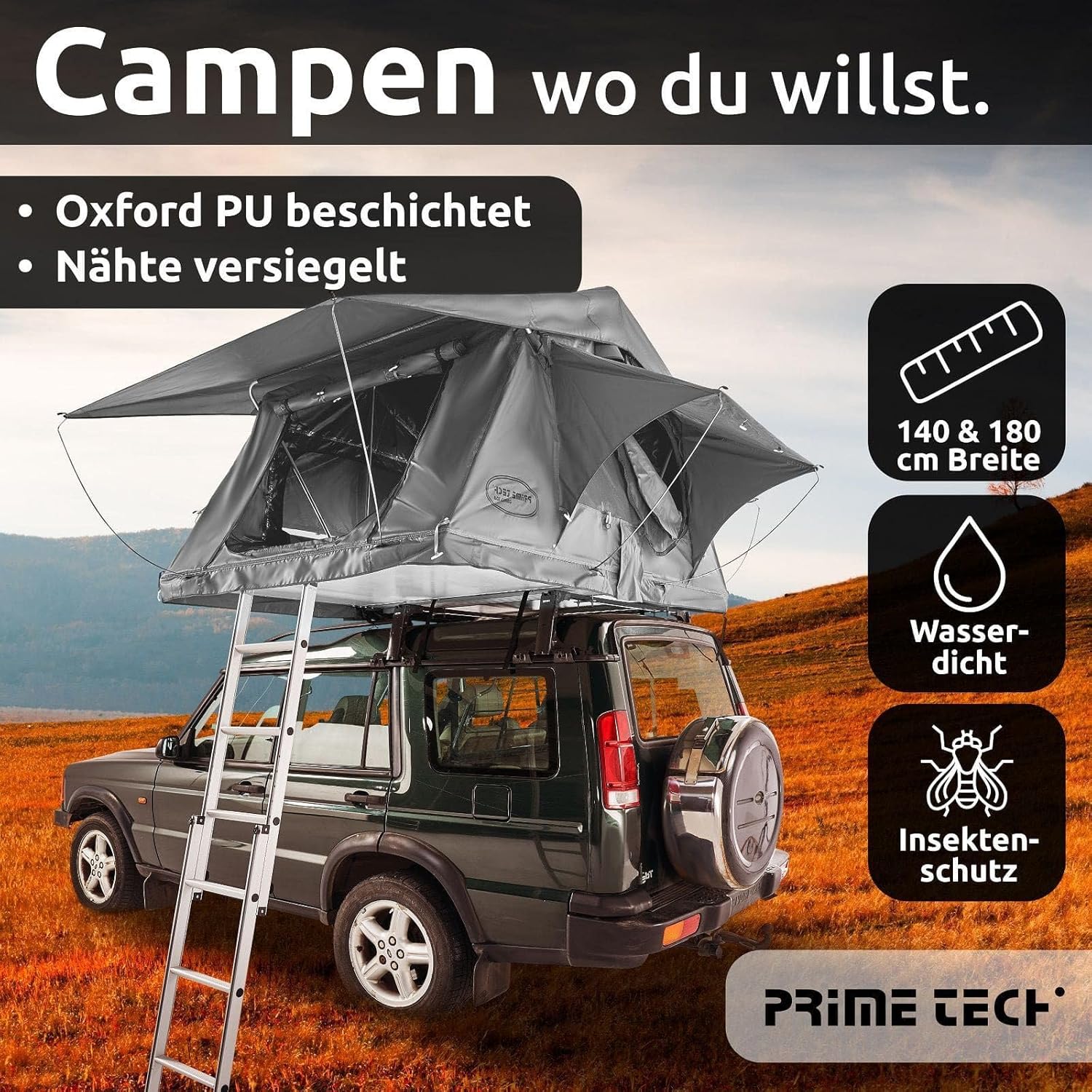 Anhängerdachzelt Autodachzelt XXL 240 x 180 x 130 zelten wo Du willst – Thumbnail 11