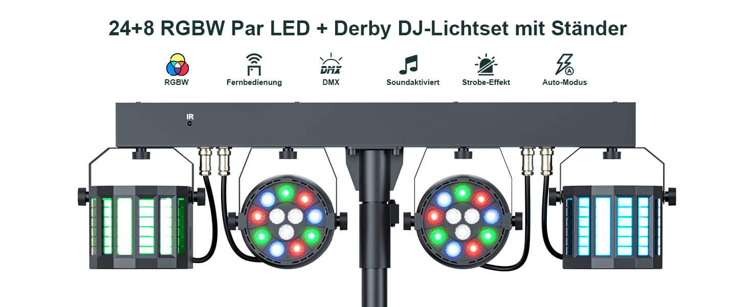 60 W Stage-bar-Licht Derby + RGBW Scheinwerfer mit Lichtstativ und Fernbedienung Discolicht dmx-3/6/