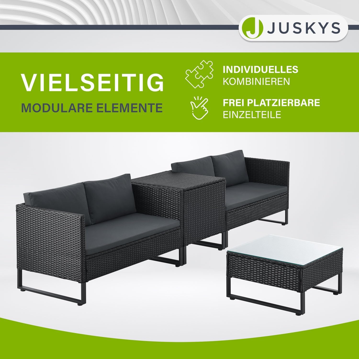 Gästesitzecke Kundensitzecke Messemöbel 4 Personen Polyrattan Lounge Messelounge mit Beistelltisch A – Thumbnail 11