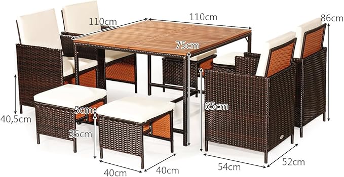 Messemöbelset 8 Stühle mit Tisch Rattan Loungemöbel Outdoor Kundenmöbel Set mit Messetisch 4 Stühlen – 5