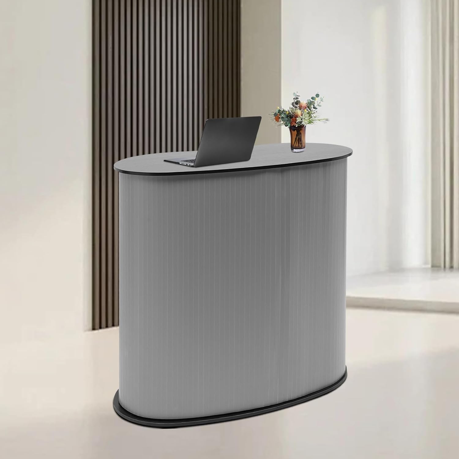 Empfang Messetheke klappbar Mobile Theke Promotion-Stand Verkaufstheke Tragkraft 50 kg Schwarz Ausst – 4