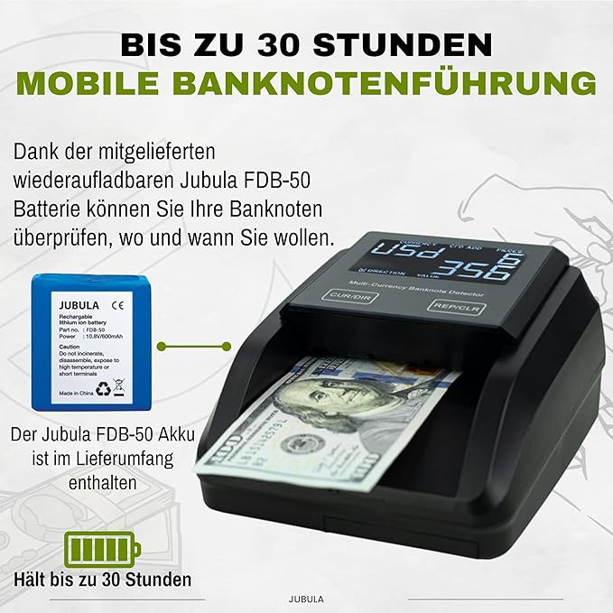 Banknotenprüfer & Geldzählmaschine Geldprüfer 2-in-1 Banknotenprüfer Falschgelderkennung mit UV/MG/I – 5