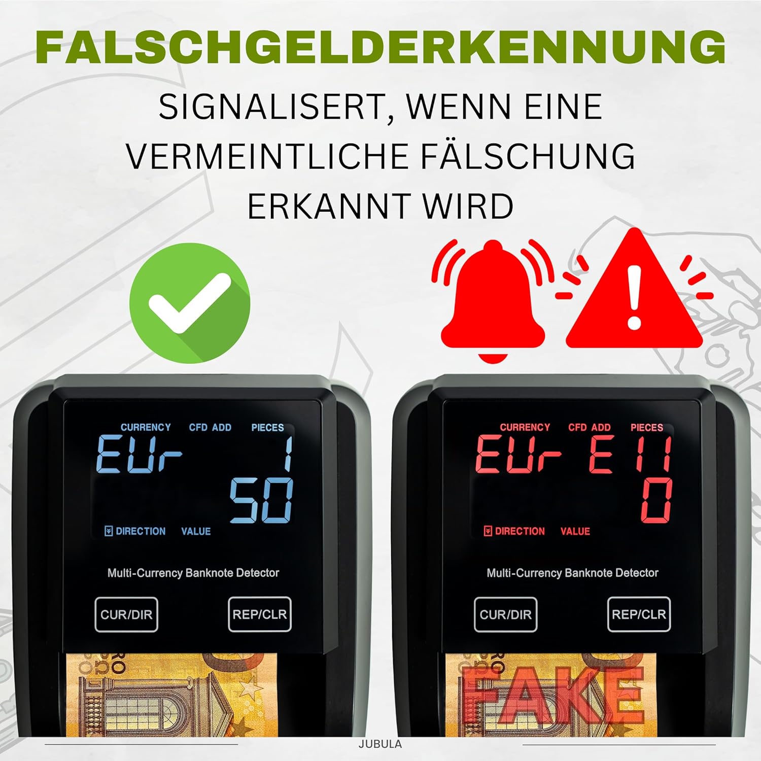 Banknotenprüfer & Geldzählmaschine Geldprüfer 2-in-1 Banknotenprüfer Falschgelderkennung mit UV/MG/I – Thumbnail 6