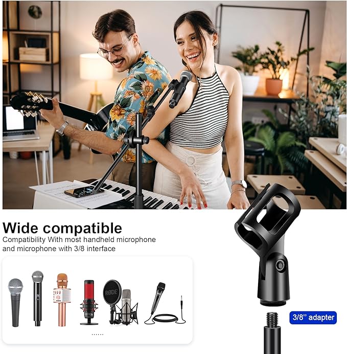 Mikrofonständer Tablet Halter Bodenmikrofonständer mit verstellbarem Stativ Tragetasche Tablet-Halte – 4