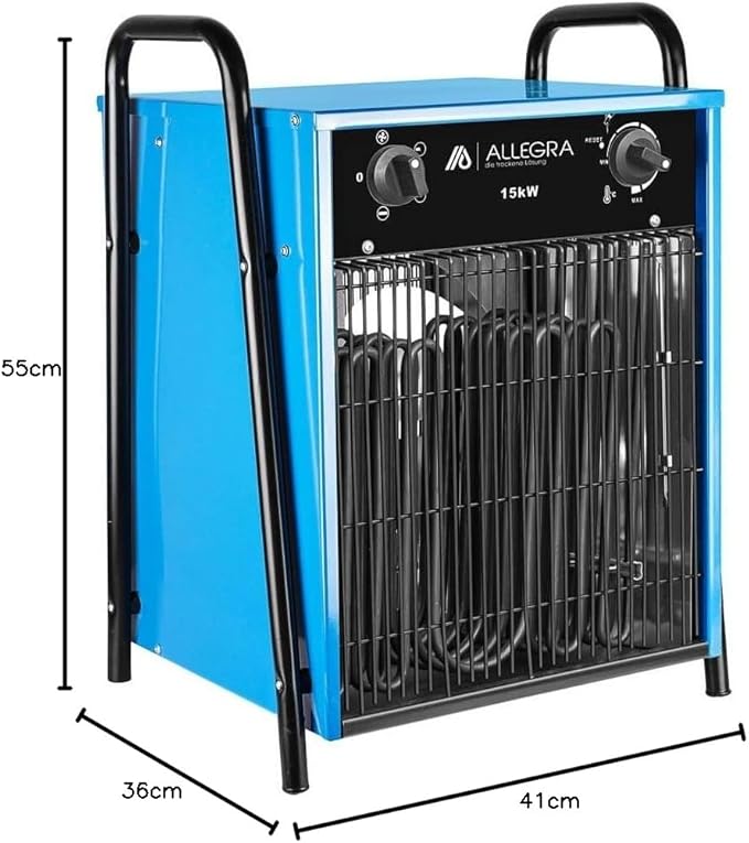 Heizlüfter 15000 W Elektroheizer Bauheizer 15 Kw Starkstrom Elektro Heizgebläse für Baustelle Werkst – 4