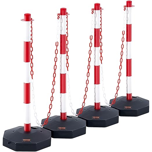 Absperrpfosten Absperrung 4 Stk. 860 x 285 x 285 mm Warnkegel Verkehrsleitkegel Warnleitkegel mit Ke