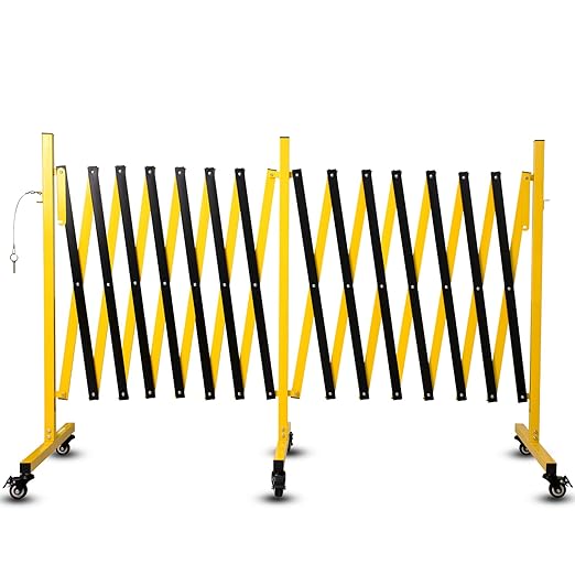 Scherengitter Stahlgitter ausziehbar Indoor Outdoor 5,18 m gelbes und schwarzes Absperrgitter mobile