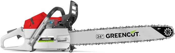 Benzin-Kettensäge mit 2-Takt 75cc 4,8 PS Motor mit 24“ Blatt, Easy-Start-Starter, Anti-Vibrationssys – 3