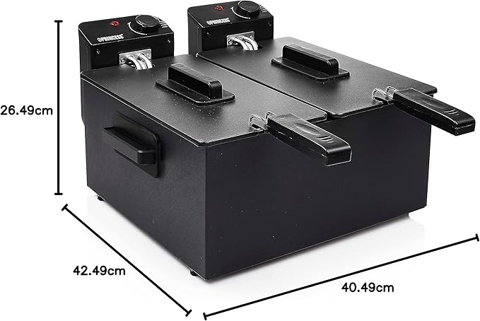 Fritteuse Doppelfritteuse 2 x 3 Liter mit 2 x 1800 Watt wie in der Frittenbude – Tischgerät – 2