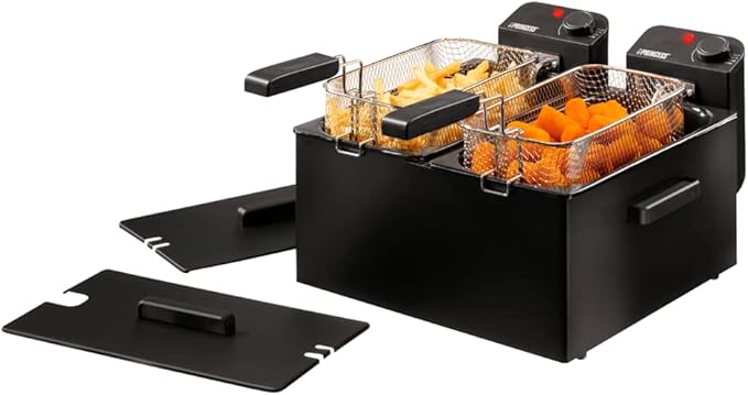 Fritteuse Doppelfritteuse 2 x 3 Liter mit 2 x 1800 Watt wie in der Frittenbude – Tischgerät