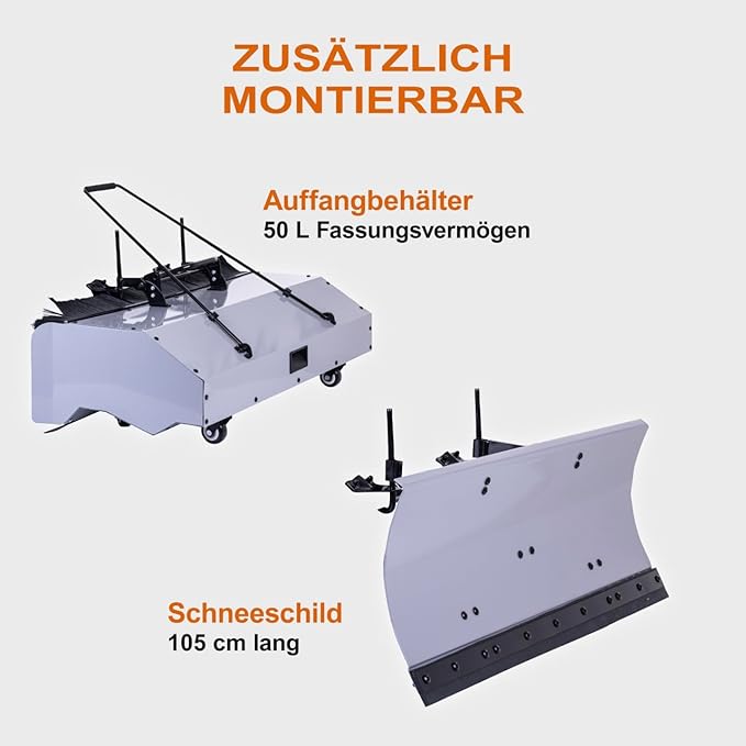 Kehrmaschine Benzin Profi 4,9 PS – Kehrbreite 100 cm | 70 L Box | E-Start | 3 Vorwärts- & 1 Rückwärt – Thumbnail 6