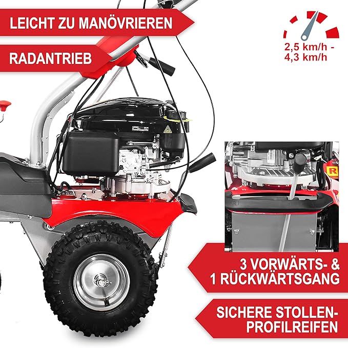 Benzin-Kehrmaschine TÜV Rheinland geprüft GS Zertifikat 100 cm Kehrbürste 196 ccm Motor 6,5 PS inkl. – Thumbnail 6