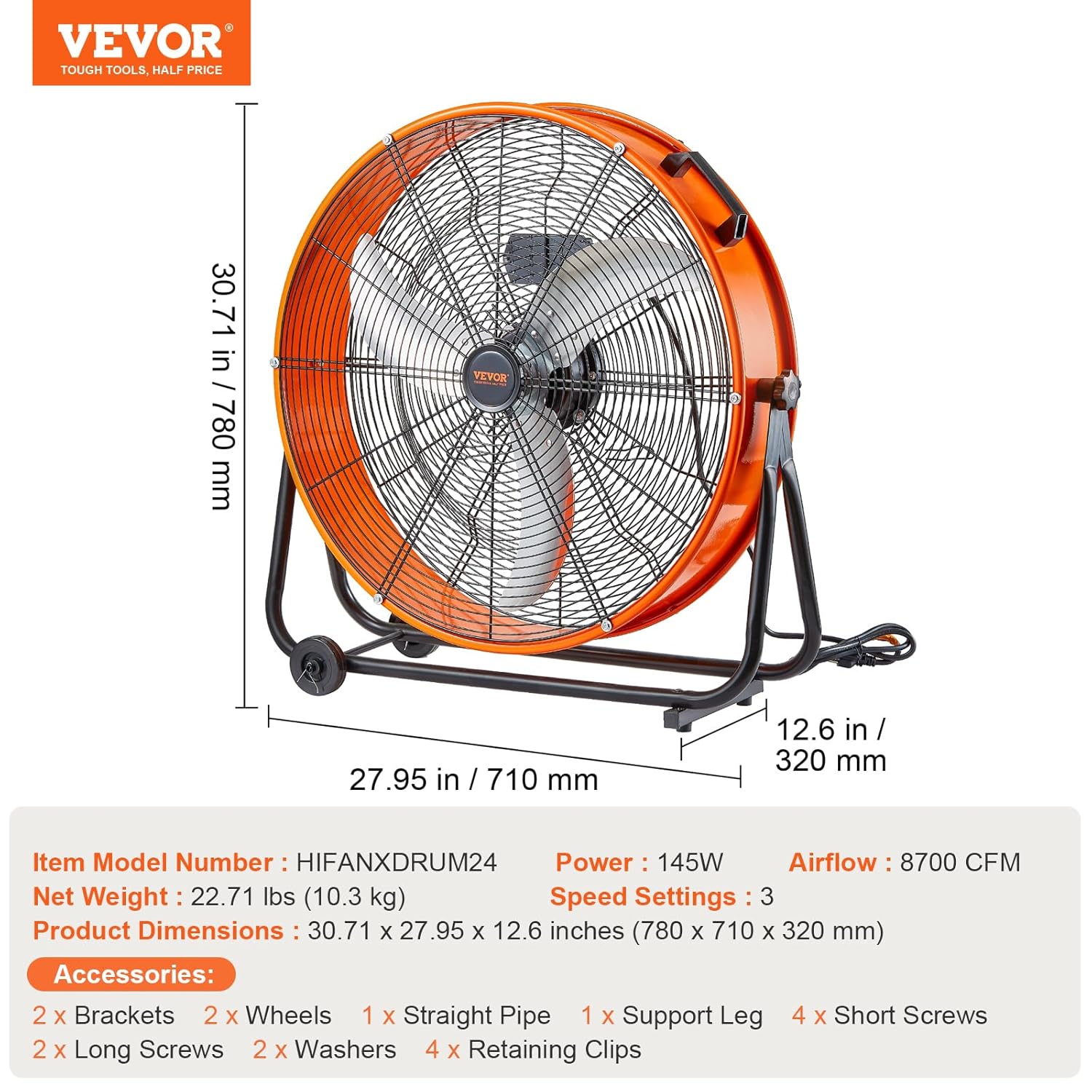 Windmaschine Trommelventilator Innenventilator Bühnenventilator Trommelgebläse Standventilator Indus – Thumbnail 6