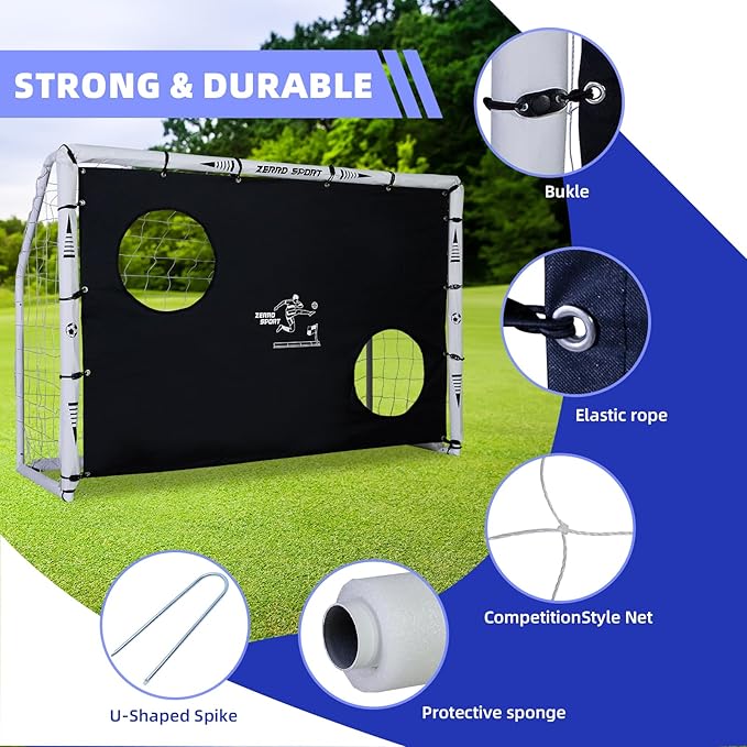 Fußballtor 180 x 60 x 120 cm Torwand für Erwachsene und Kinder Fußballtorwand mit Bällen zum Spielen
