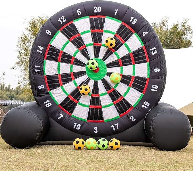 Aufblasbares Fußball-Dartboard Kicker Außenbereich 3 m hoch Kick-Dartboard enthält 8 Fußbälle und Ge